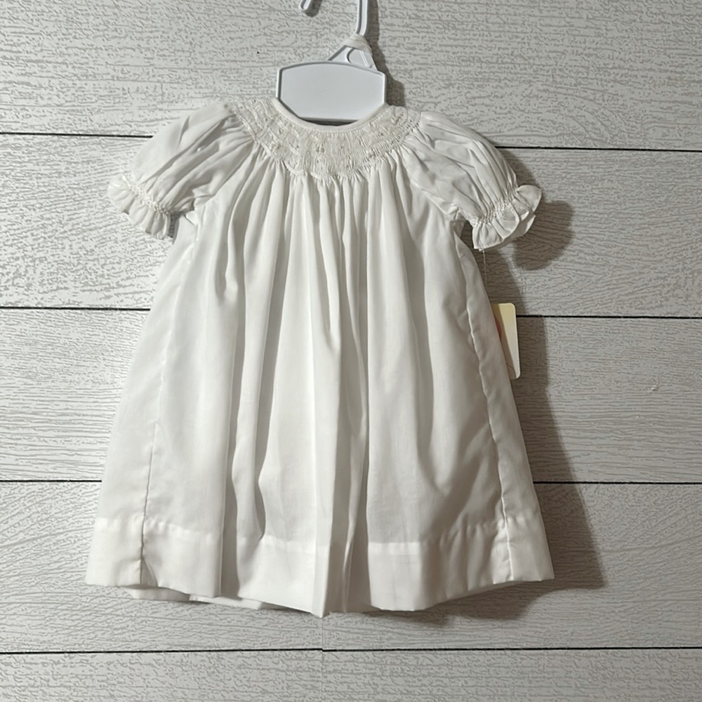 NWT Petit Ami hand embroidered white preemie dress